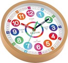 Learning Clock For Kids Telling Time Easily Teaching 8 Inch  Wood Color