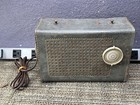 Vintage 1958 Philco Model F-671-124  Gray Leather  Portable Tube Radio 73478