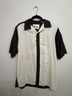 Vintage Silk Circa 1969 Men   s 100  Silk Bowling Camp Shirt Brown Cream Medium