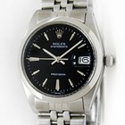 Vintage Rolex Oysterdate Precision Black Dail 34mm Men Steel Watch Ref 6694