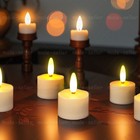 6 Pcs Rechargeable Led Flameless Candles Tea Lights Xmas Deco With Remote Timer