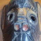 Antique Guatemalan Monkey Mask Hand Carved   Hand Painted Wood  Central America