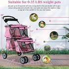 4 Wheels 2 Cages Dog Cat Stroller Travel Folding Pet Carrier Bag Jogger Stroller