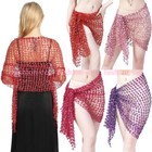 Us Belly Dance Sequin Hip Scarf Mesh Rectangle Waist Chain Shawl Wrap Belt Scarf