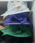 Bow Flower Sinamay Kentucky Derby Wedding Hat Church Wide Brim Dressy Bucket