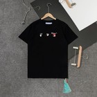Off Ow  Front And Rear Acrylic Hand-painted Graffiti Arrow Short Sleeve T Shirts