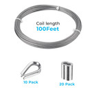 1 16 Inch Stainless Steel Wire Cable 100ft aircraft Cable Wire Rope Marine Grade