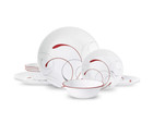 New Corelle Splendor  White And Red Round 12-piece Dinnerware Set
