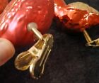 Mercury Glass Red Birds Clip On  3  Read Descrip 