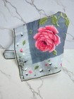 Vintage 50s Jo Copeland Handkerchief Rose Floral Bird 15  Square