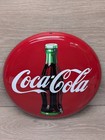 Vintage 1990 Coca Cola 12    Metal Tin Sign Coke Bottle Round Wall Decor