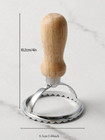 1pc Round Dumpling Mold With Wooden Handle - Dough Press Tool For Kitchen