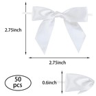 50 Pcs 2 75 Inch White Satin Ribbon Bows  Pre-tied  Gift Wrapping  Wedding