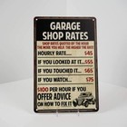 Garage Shop Rates Vintage Metal Sign 108120068019