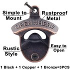Black Beer Bottle Opener Wall Mounted Vintage  Antique Bronze Copper Bottle C   