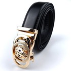 Genuine Leather Mens Ratchet Belt Belts For Men Adjustable Automatic Buckle Go