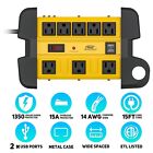 8-outlet Heavy Duty Power Strip With 2 Usb surge Protector 15ft Cord  Etl Listed
