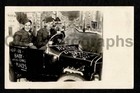 Novelty Ww2 Era 2 Soldiers Car Hokey City Backdrop Old vintage Photo- Aa31