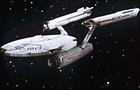 Star Trek Battle Damaged Prop  The Uss Constellation 18   Long Ask On Free Stand