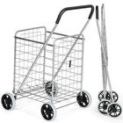 Generic Folding Shopping Cart Portable For Grocery Laundry Travel - Gray