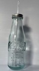 2x New Glass Coke Coca Cola Soda Water Bottle W  Lid Straw Drinking San Miguel