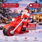 Christmas Inflatable Decoration 7ft Inflate Santa Riding Motorcycle Led Lighted