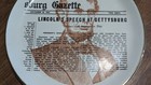 Abraham Lincoln Gettysburg Address Speech Collector Plate With Portrait