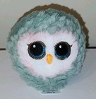 Ty Beanie Bouncers - Feathers The Gray Owl  3-4 Inch  New Bouncy Ball Toy