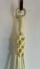 Vtg Macrame Hanging Plant Pot Holder Cream Color W 4 Ceramic Owls 54   t  w o Pot 