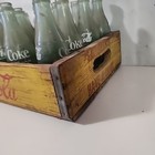 Coca-cola Yellow Wooden Bottle Crate 24 Slot Carrier Coke Box Vintage