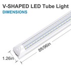 12pcs 8ft Led Tube Lights  72w T8 8 Foot Linkable Led Shop Light Bulb Fixture