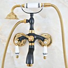 Black Gold Brass Wall Mount Bathroom Bath Tub Clawfoot Faucet W  Handheld Shower