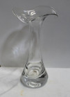 Vintage Art Glass Clear Glass Flower Bud Vase 8  Tall