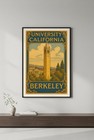 University Of California Berkeley Mid-century Style Poster      24x36    - Retro