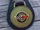 1984-96 Corvette C4 Nos Leather Key Fob Antique Gold Medallion Unique Quality