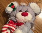 Fisher Price Puffalumps Gray Mouse Plush Christmas Candy Cane Vtg 1987 Tags 8016