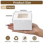 200pcs White Cookie Boxes With Window 4x4x2 5 Inch Small Bakery Treat Boxes