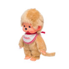 8  Large Monchhichi Doll - Boy In Beige Fur - Authentic Monkey Plush  Nwt