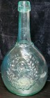 Antique Blue Jenny Lind-huffsey Calabash Flask S  Huffsey Glass Works Wow 