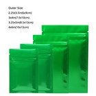 Multi-size Both Sided Glossy Green Foil Flat Mylar Bags W  Zipper Wholesale G06