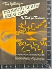 Plymouth Builds Great Cars Drill Bit Buy War Bonds Wwii Vintage Print Ad 1944