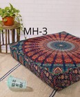 35  Indian Multi Peacock Mandala Square Floor Pillow Case Cushion Cover Dog Beds