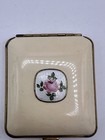 Vintage Mondaine Guilloche Enamel Compact Mirror Rouge Lipstick Powder Consoles