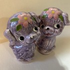 Vtg Mcm Ceramic Purple Poodle Dog Puppy Figurine Japan