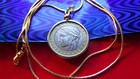 1998 Italian 1000 Lire Classic Coin Pendant On A 24  18k Gold Filled Snake Chain