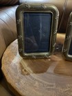 Vintage Set Of Solid Brass 3 5 X 4 5 Picture Frames With Floral Pattern