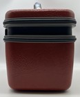 Vintage Red Samsonite Silhouette Hard Shell Train Cosmetic Makeup Case Luggage