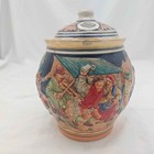 Vintage Gerz German Ceramic Glazed Raised Pottery Tobacco Jar