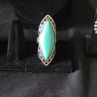 Untested Turquoise Silver Jewelry Set Squash Necklace Bracelet Ring Earrings