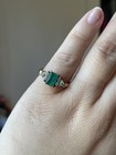 Solid 14k Gold Natural Emerald Ring With Diamonds
